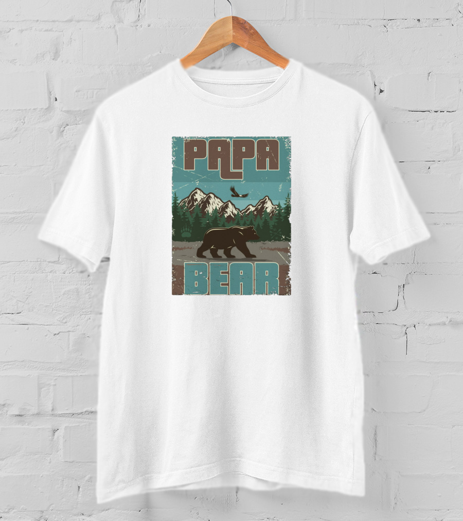Papa Bear Mountains And Forest T-Shirt