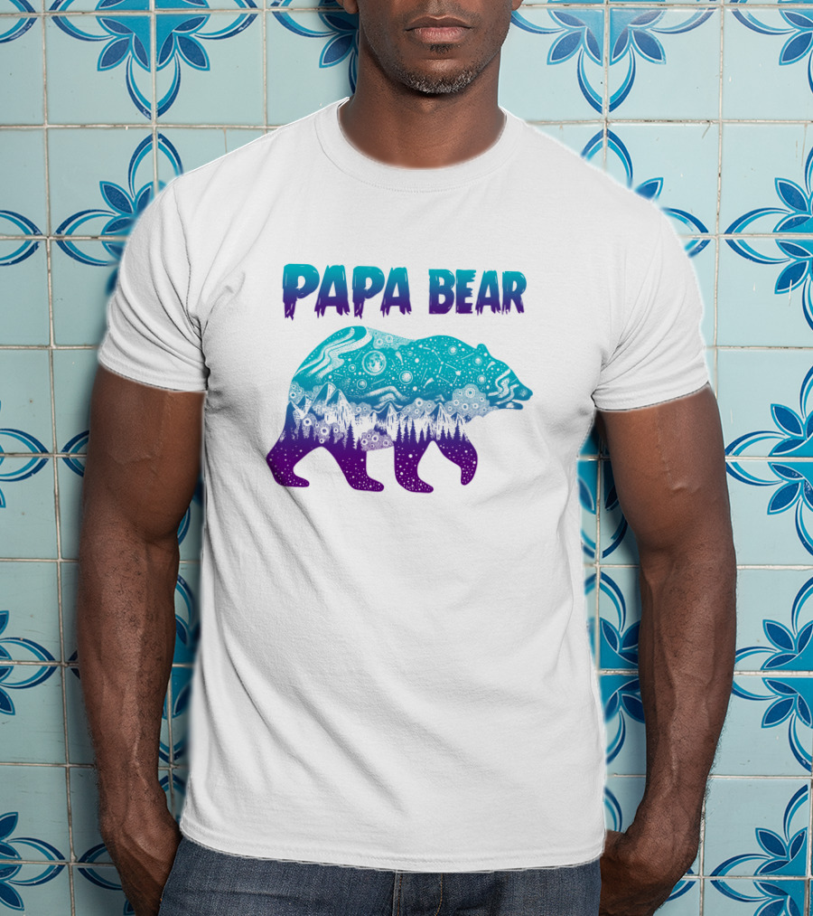 PAPA BEAR Cosmic Mountain Bear T-Shirt
