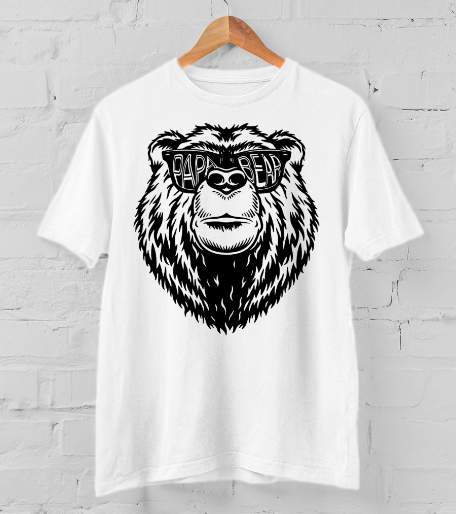 Papa Bear Sunglasses Daddy Bear T-Shirt