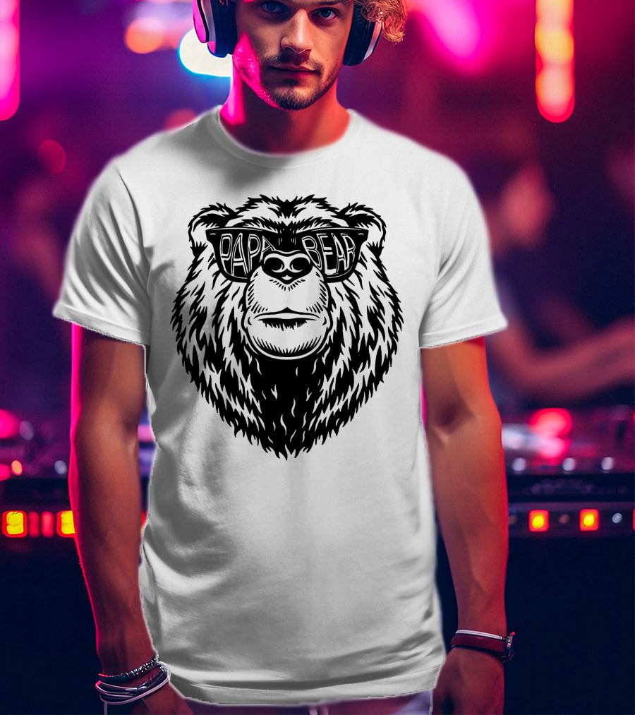 Papa Bear Sunglasses Daddy Bear T-Shirt