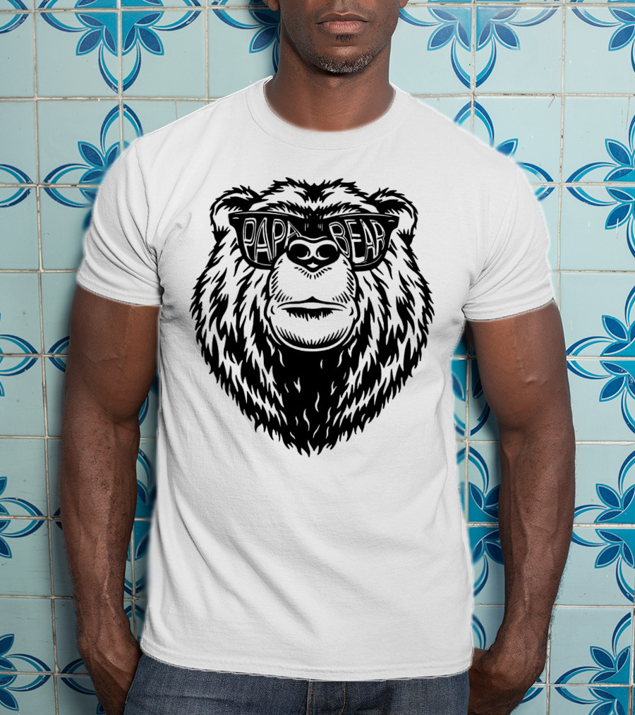 Papa Bear Sunglasses Daddy Bear T-Shirt