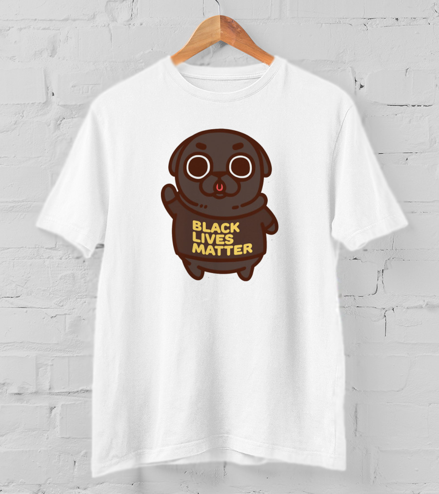 Cute Funny Pug Black Lives Matter T-Shirt