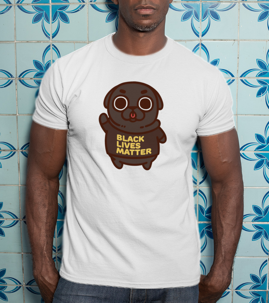 Cute Funny Pug Black Lives Matter T-Shirt