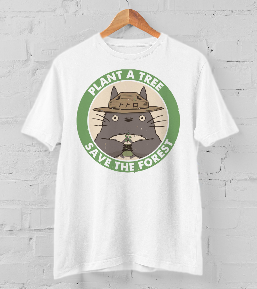 Plant A Tree Save The Forest Totoro Badge T-Shirt