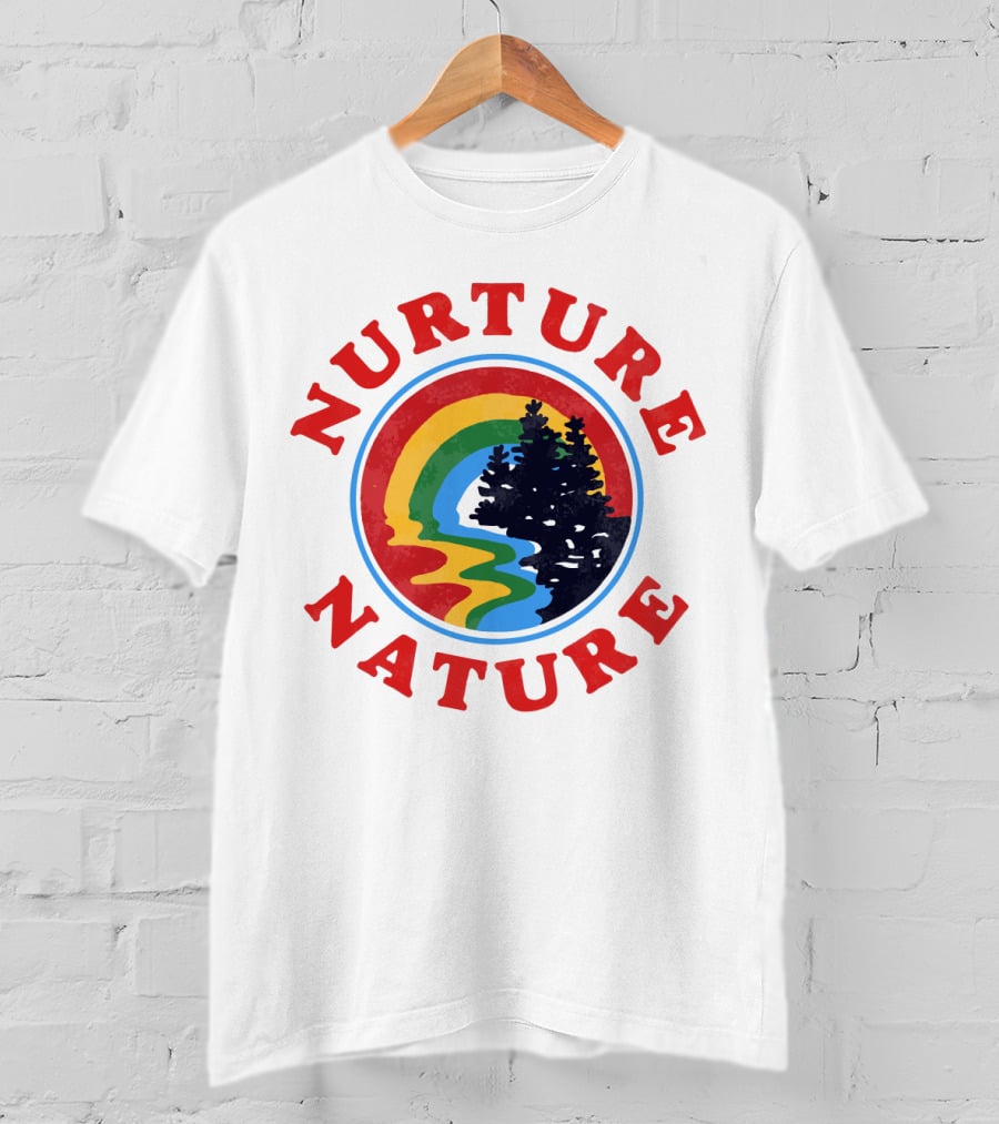 Nurture Nature Rainbow Landscape With Trees T-Shirt