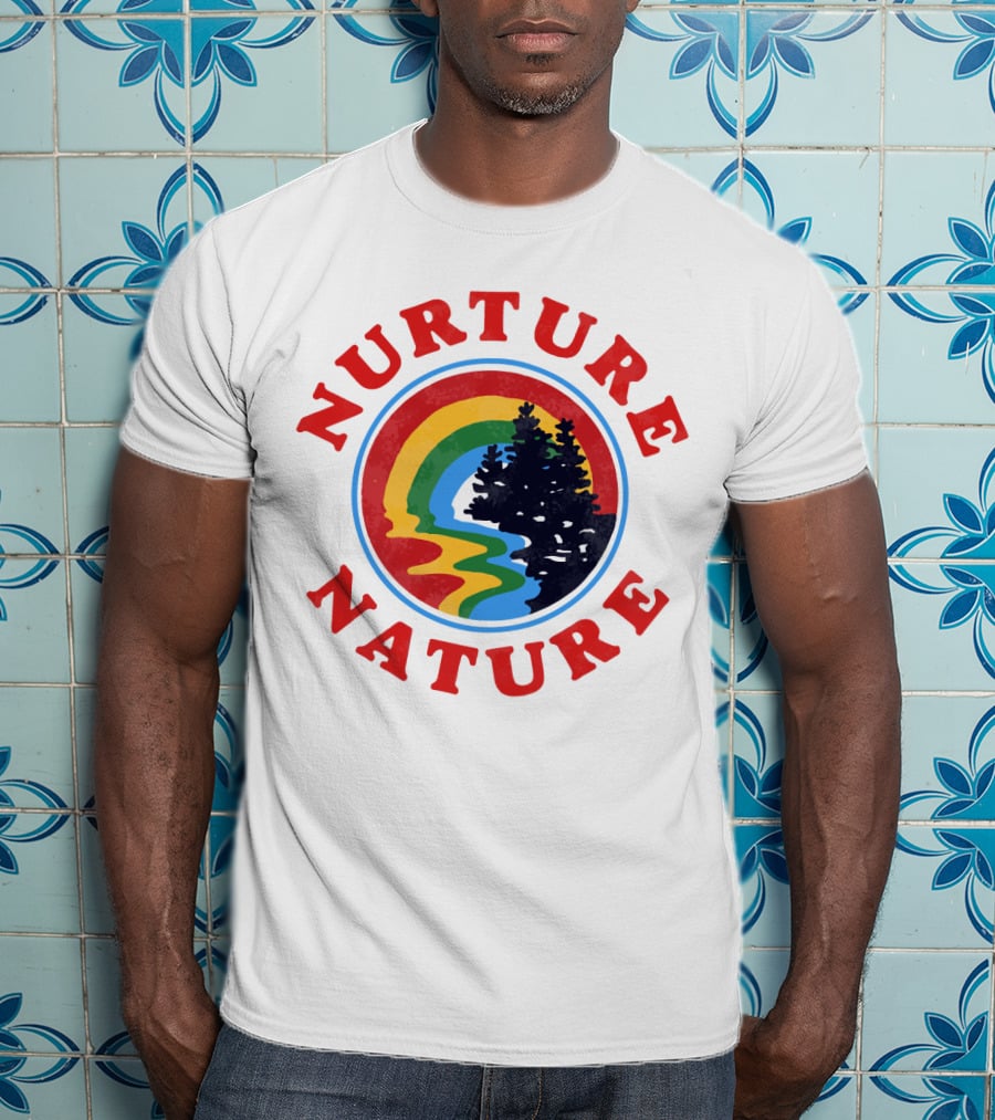 Nurture Nature Rainbow Landscape With Trees T-Shirt