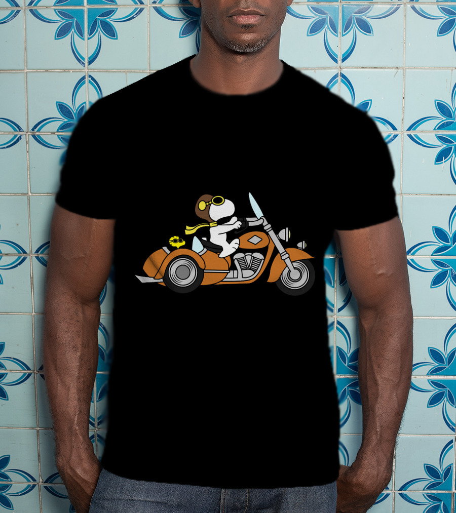 Snoopy Biker Woodstock Motorcycle Adventure T-Shirt