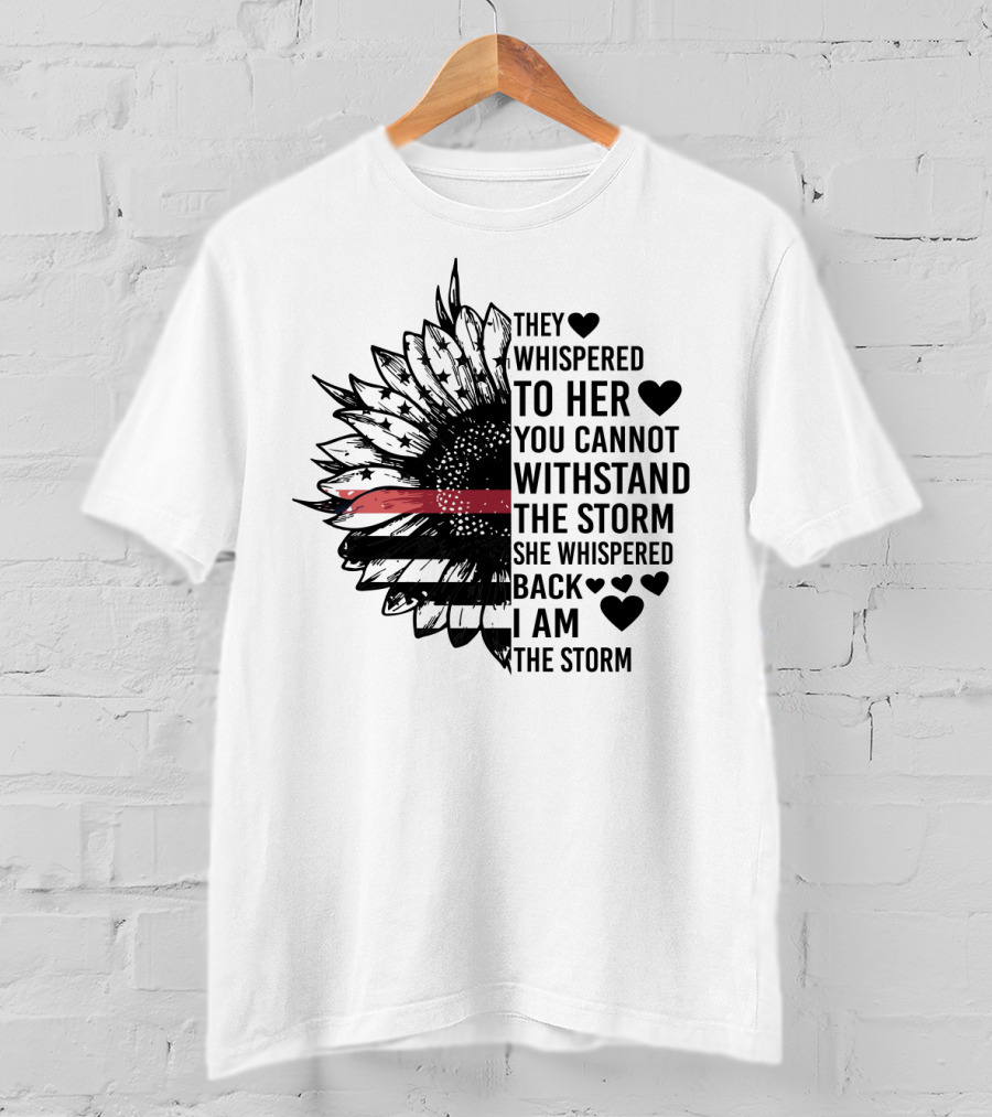 I Am The Storm Sunflower American Flag Veteran T-Shirt