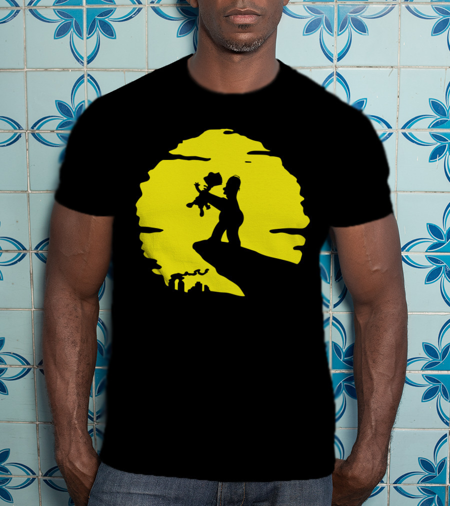 The Simpsons Homer Strangling Bart Lion King Cliff T-Shirt