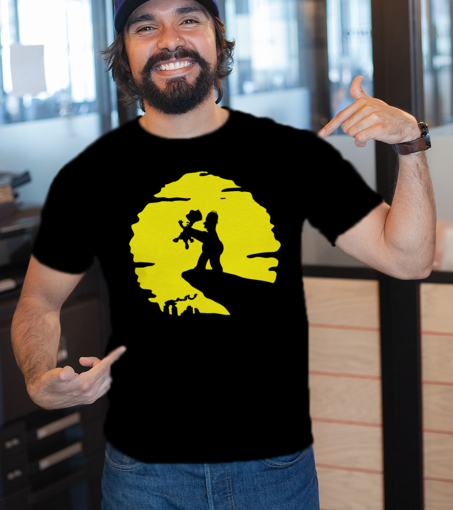 The Simpsons Homer Strangling Bart Lion King Cliff T-Shirt