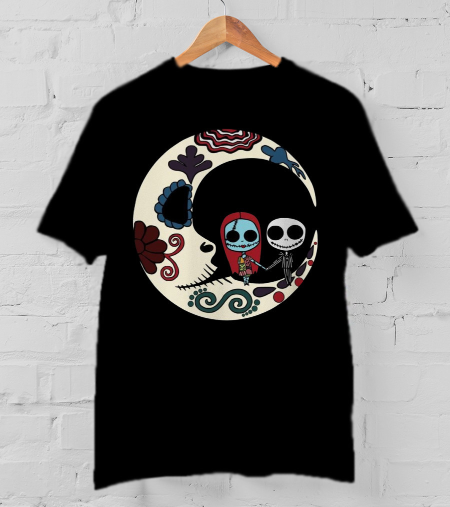 Calavera Moon Jack Skellington Sally Día De Los Muertos T-Shirt