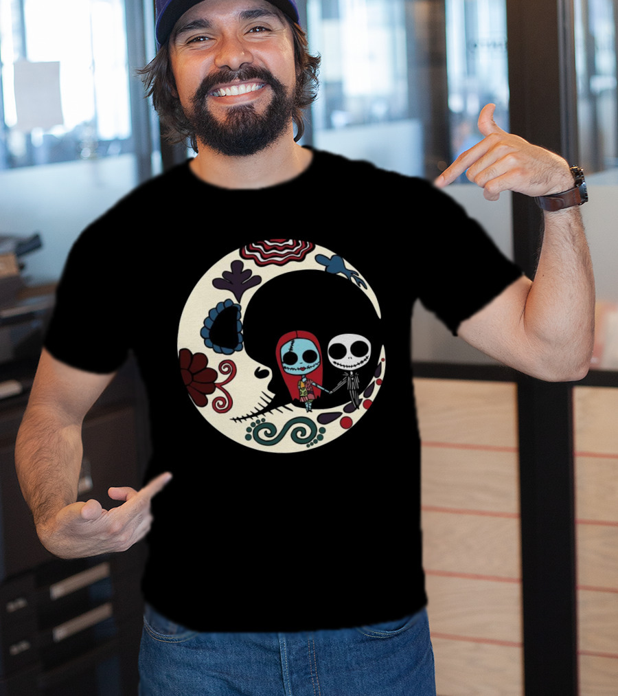 Calavera Moon Jack Skellington Sally Día De Los Muertos T-Shirt