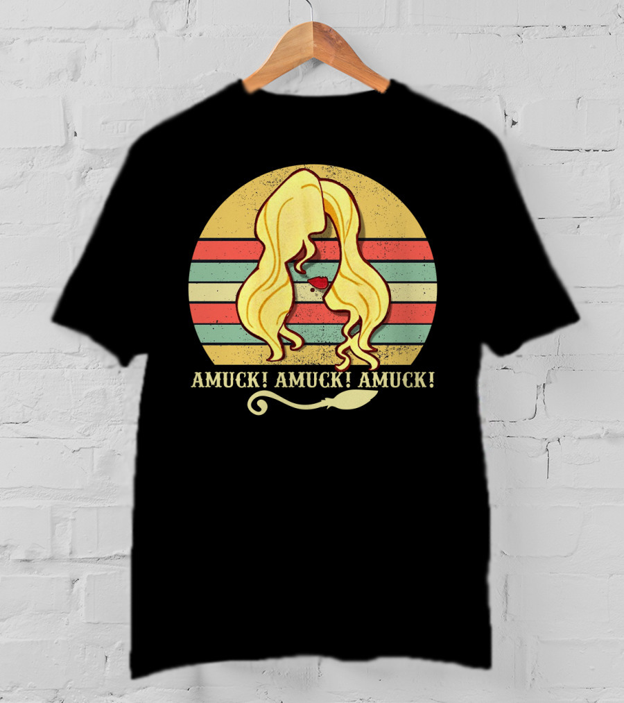 Amuck Amuck Amuck Vintage Sunset Sarah Sanderson Hocus Pocus Witch Silhouette T-Shirt
