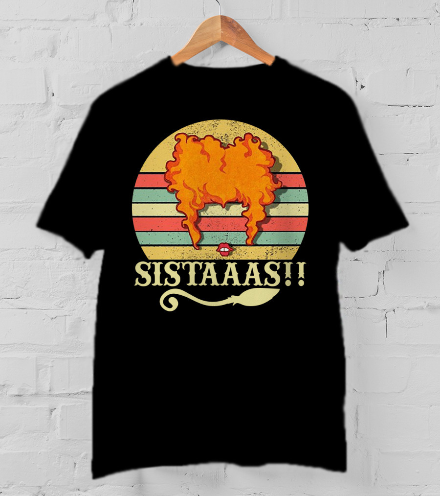 Sistaaaas Winifred Sanderson Sunset Hair Hocus Pocus Vintage Stripes T-Shirt