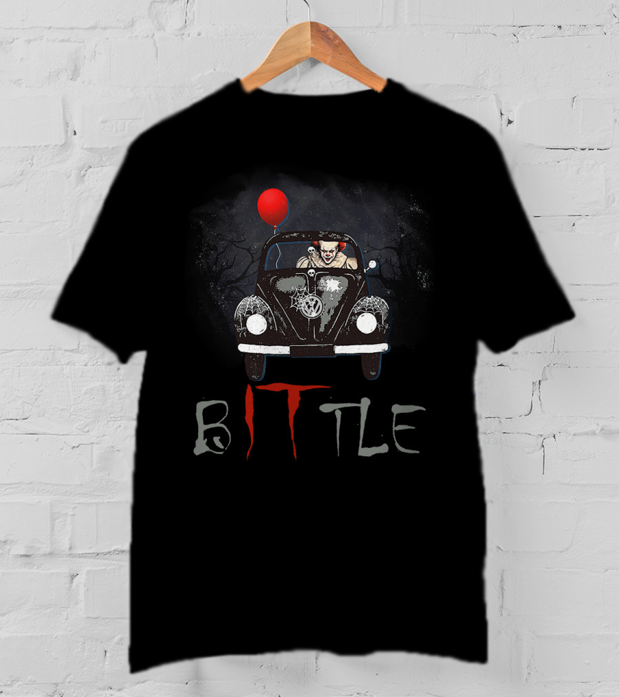 Bittle IT Clown Driving Horror Volkswagen Beetle With Red Balloon T-Shirt