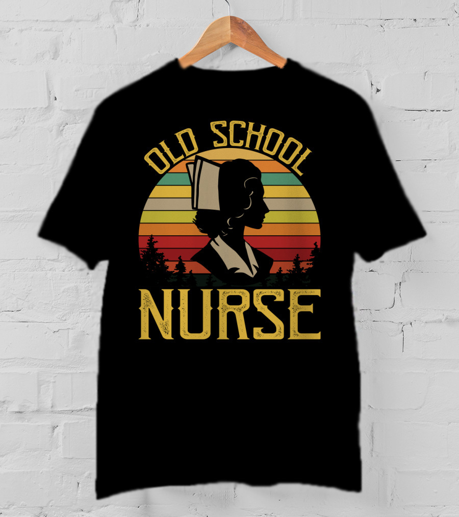 Old School Nurse Vintage Sunset T-Shirt