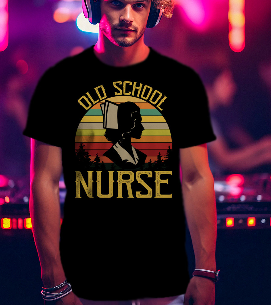 Old School Nurse Vintage Sunset T-Shirt