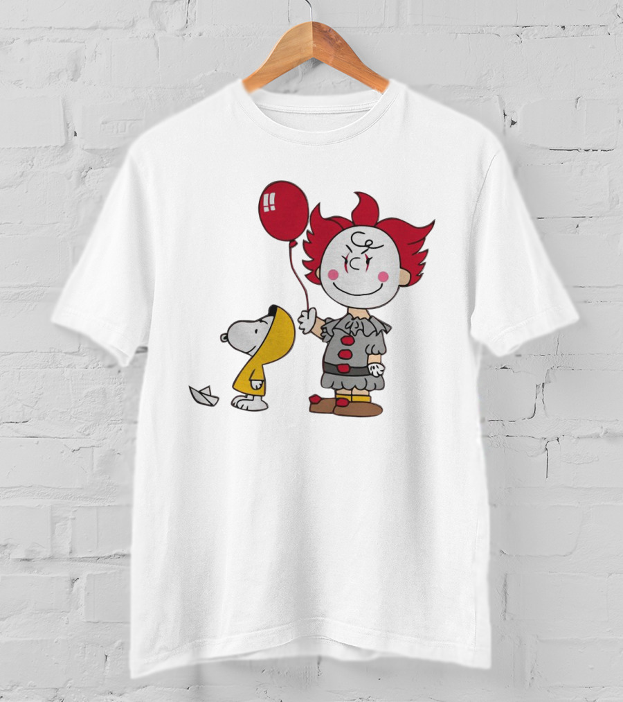 Charlie IT Snoopy Georgie Funny Horror Movie Fans T-Shirt