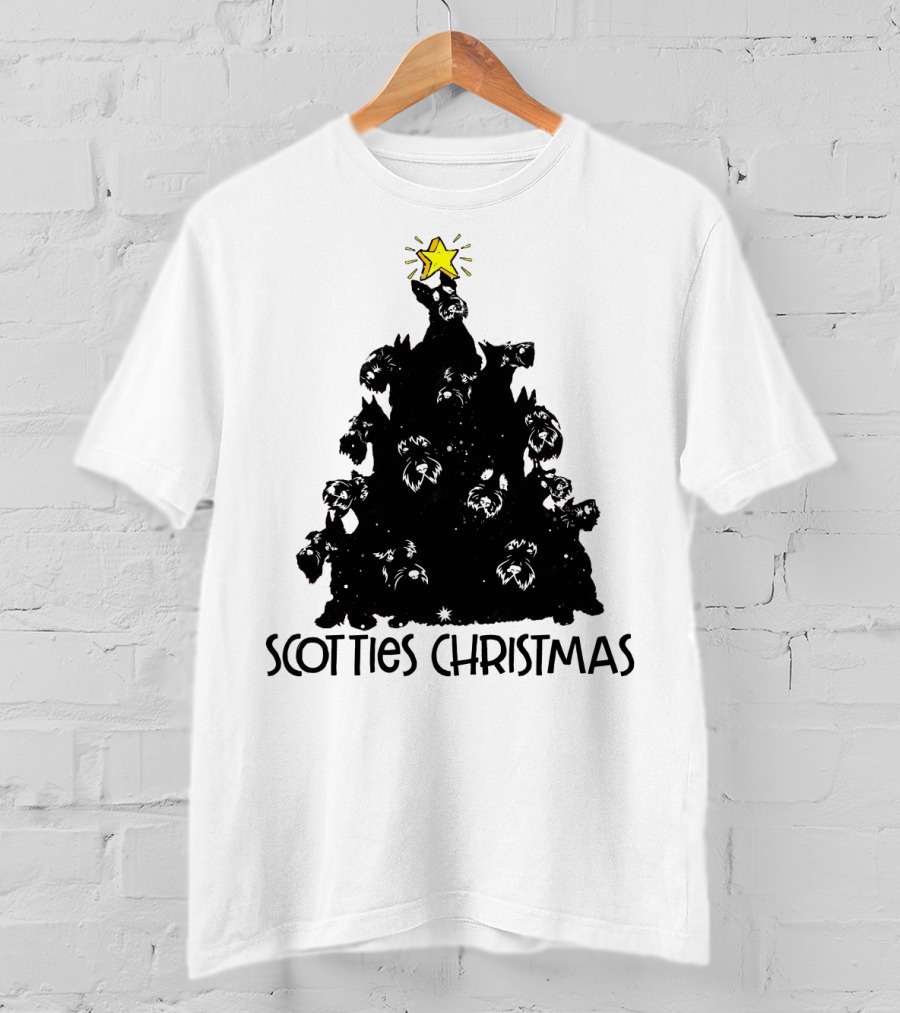 Scotties Christmas Tree With Star T-Shirt