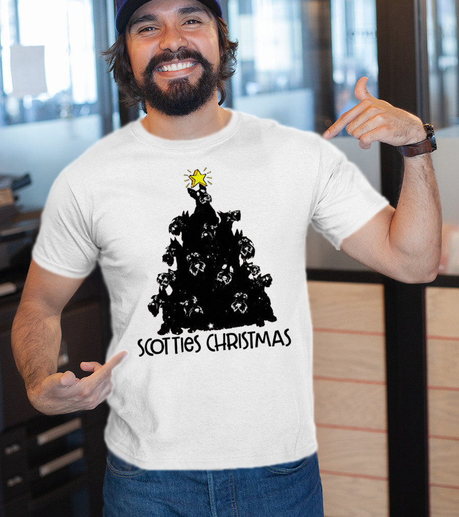 Scotties Christmas Tree With Star T-Shirt