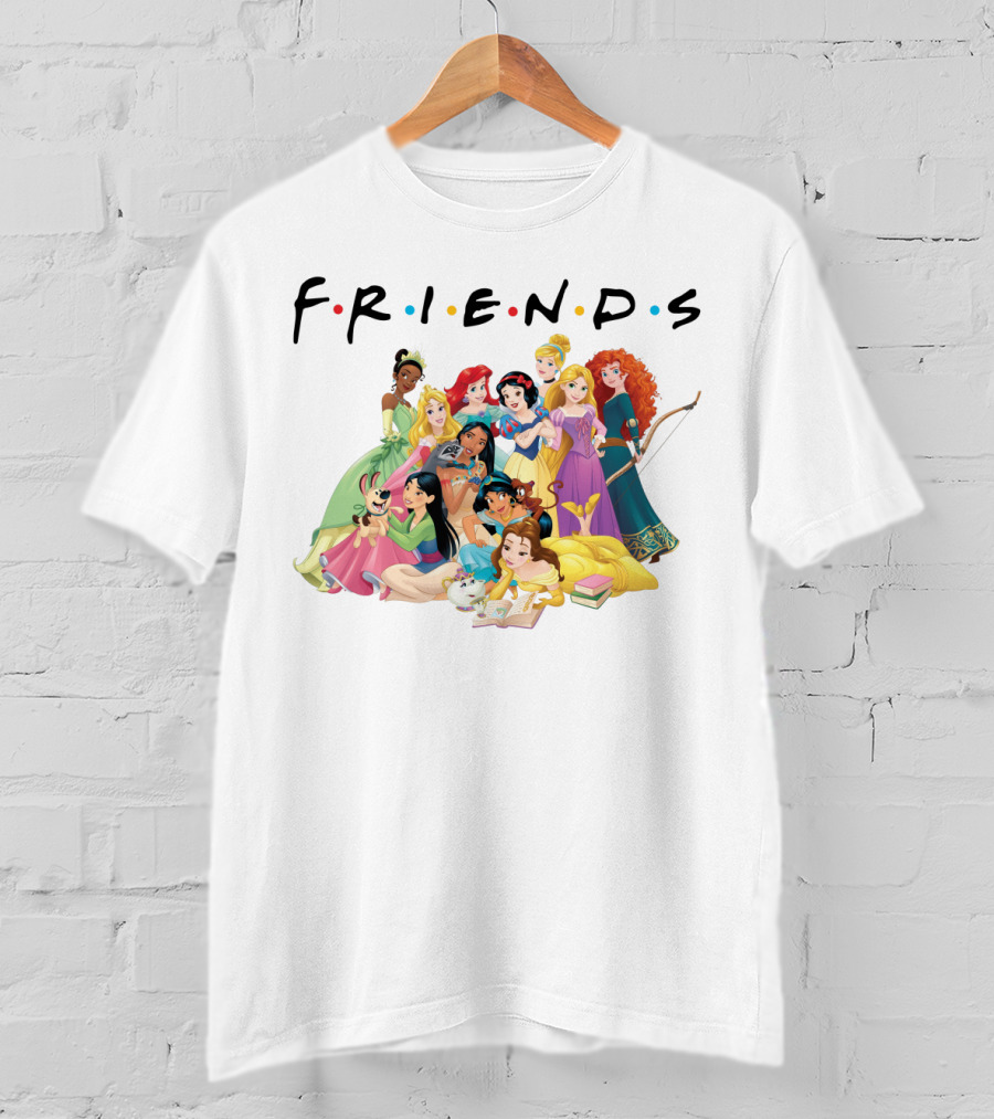 Friends Disney Princesses Funny Fans Girls Group Iconic T-Shirt