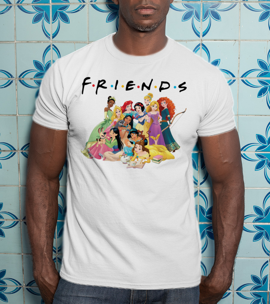 Friends Disney Princesses Funny Fans Girls Group Iconic T-Shirt