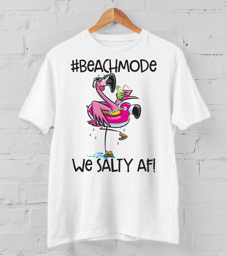 BeachMode We Salty AF Flamingo Summer Vacation T-Shirt