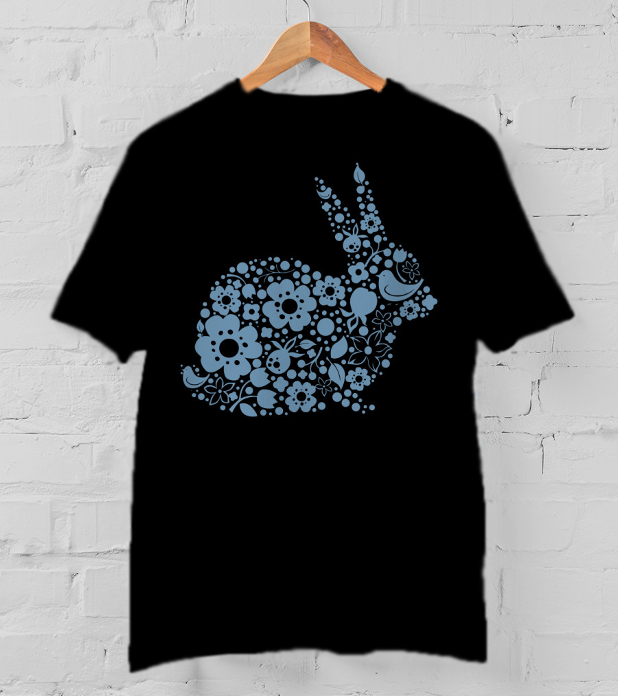 EasterEaster Floral Bunny Filled With Flowers And Bird T-Shirt