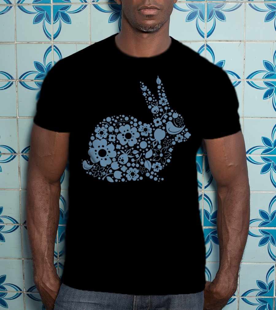 EasterEaster Floral Bunny Filled With Flowers And Bird T-Shirt
