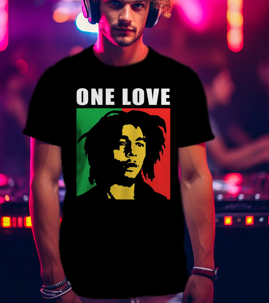 One Love Bob Marley Rasta Colors T-Shirt