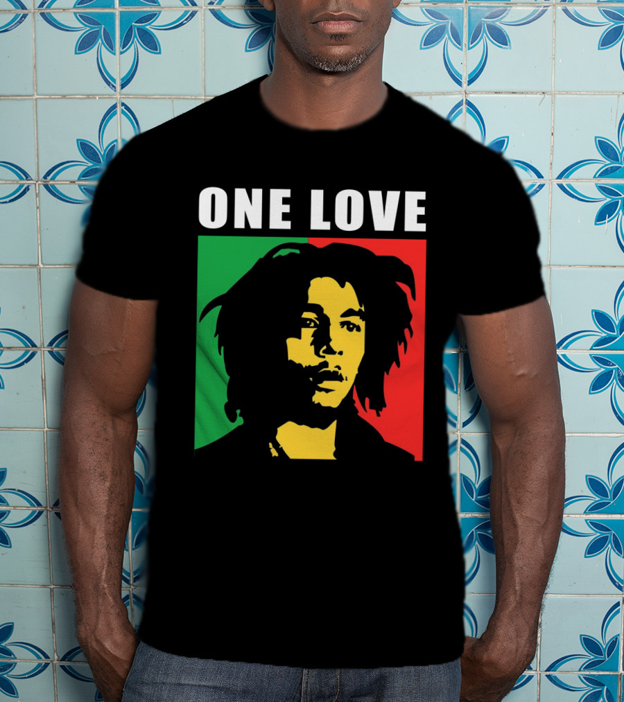 One Love Bob Marley Rasta Colors T-Shirt