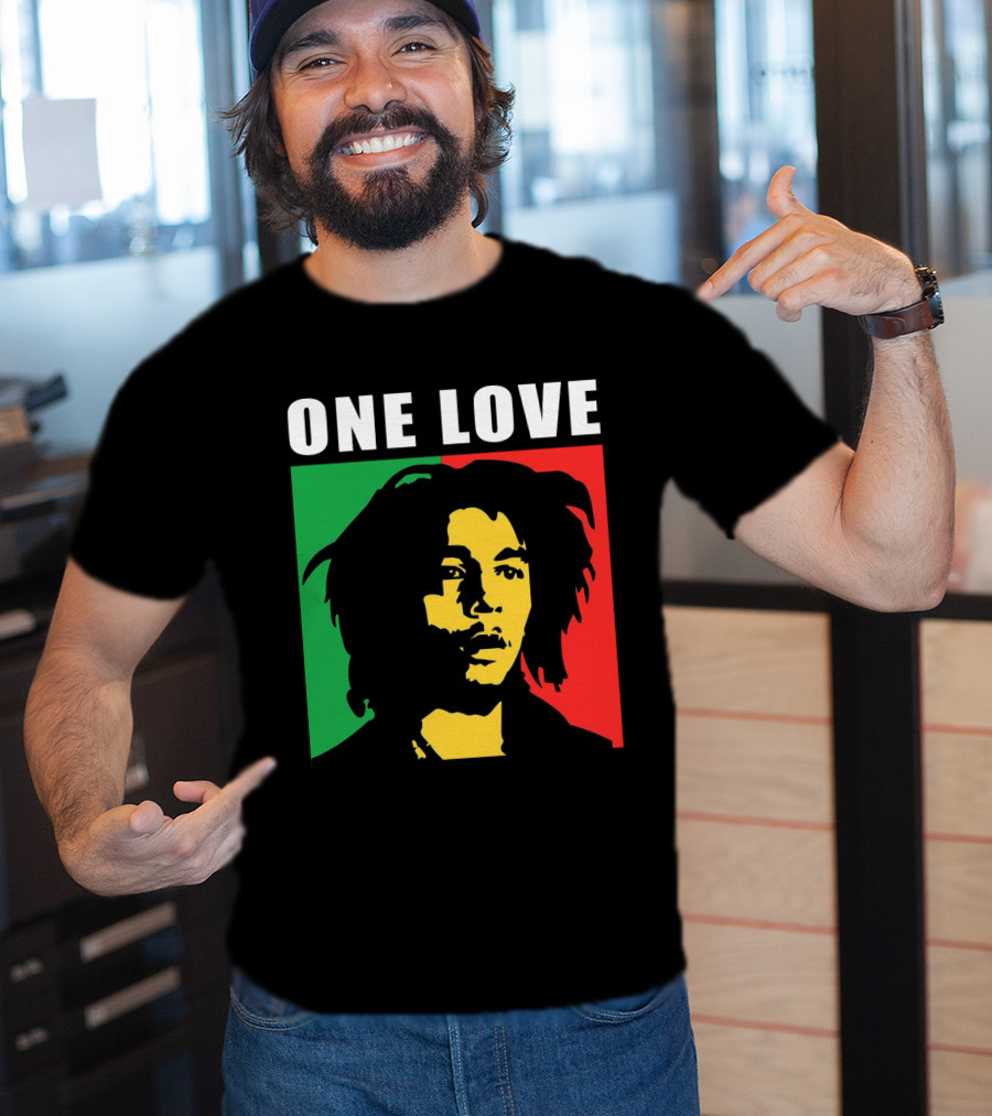 One Love Bob Marley Rasta Colors T-Shirt