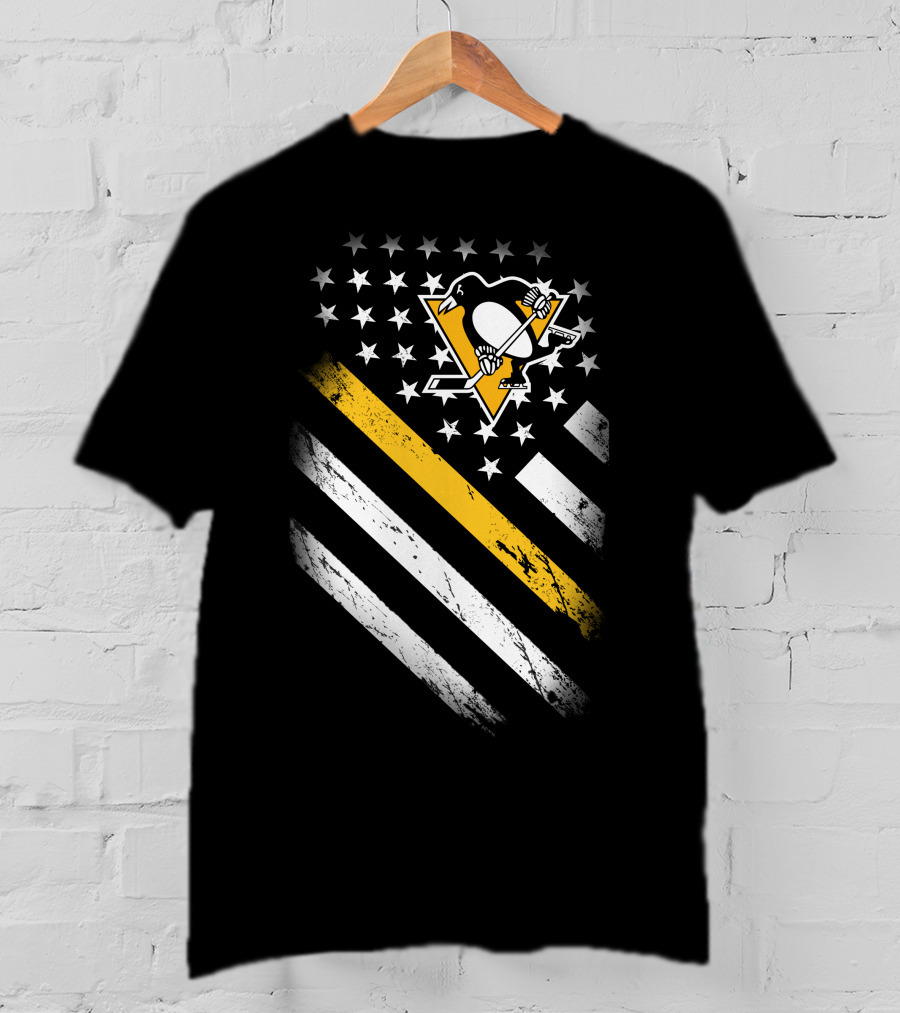 Pittsburgh Penguins American Flag Fan T-Shirt