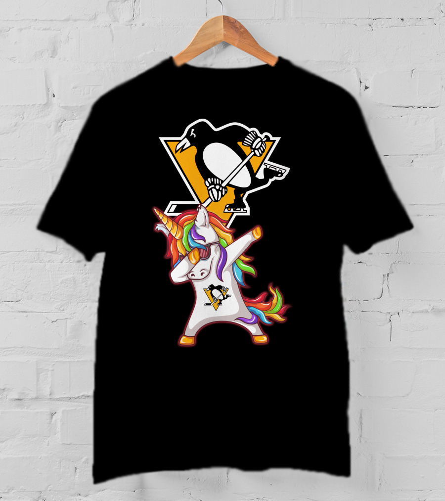 Unicorn Dabbing Penguins Pittsburgh Hockey T-Shirt