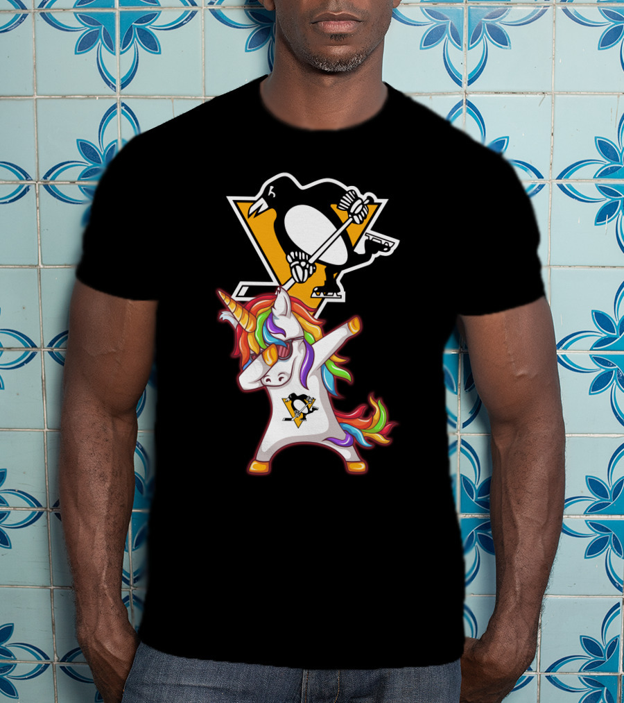 Unicorn Dabbing Penguins Pittsburgh Hockey T-Shirt