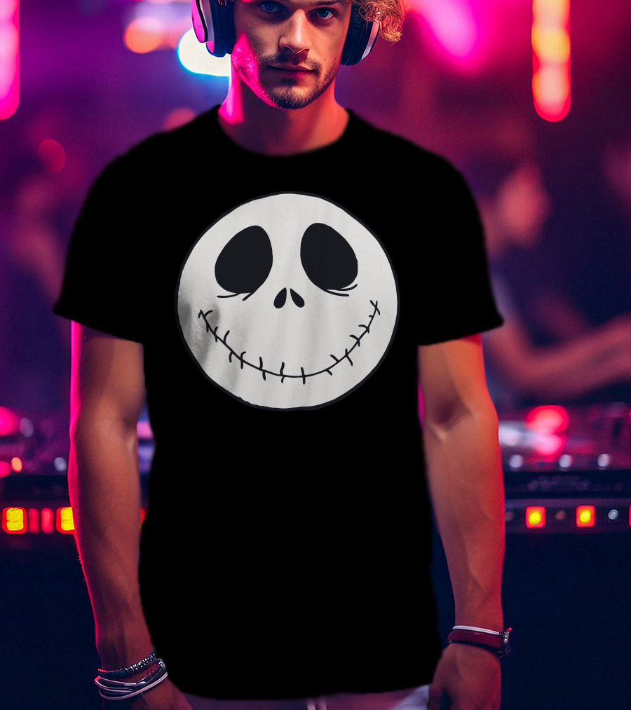 Jack Skellington Smiling Face Icon Nightmare Before Christmas T-Shirt