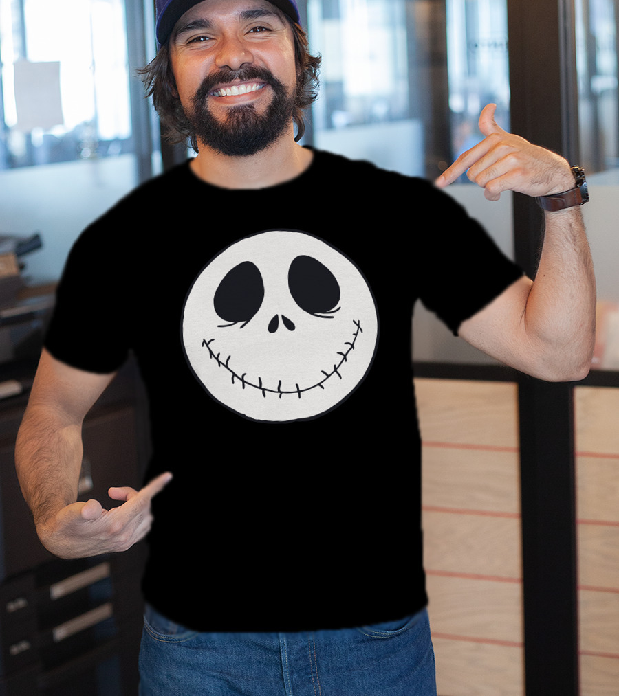 Jack Skellington Smiling Face Icon Nightmare Before Christmas T-Shirt