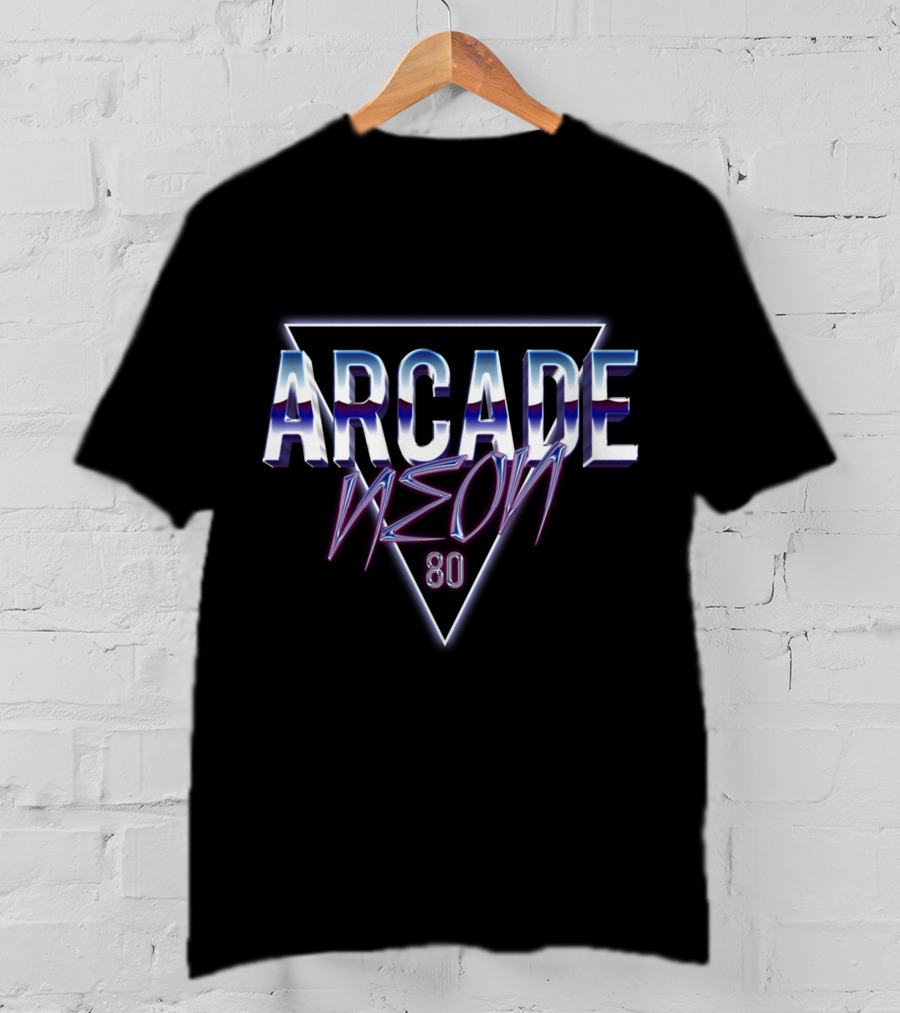 Arcade Neon 80s Retro Triangle T-Shirt