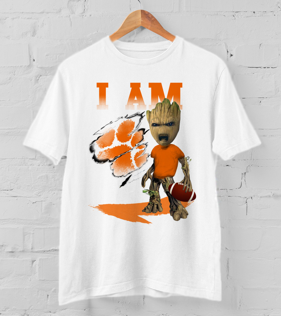 I AM Clemson Tiger Groot Football T-Shirt