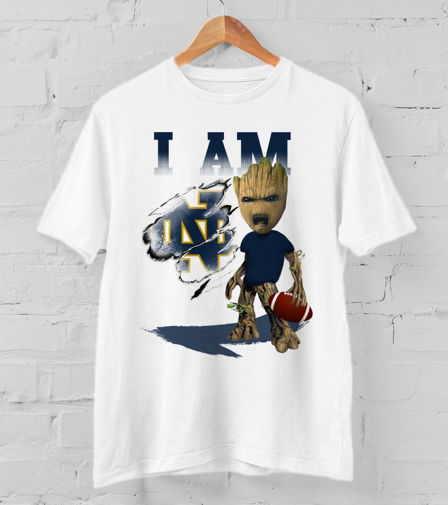 I AM Notre Dame Fighting Irish Groot Football T-Shirt