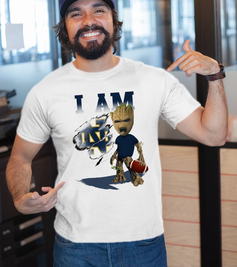 I AM Notre Dame Fighting Irish Groot Football T-Shirt