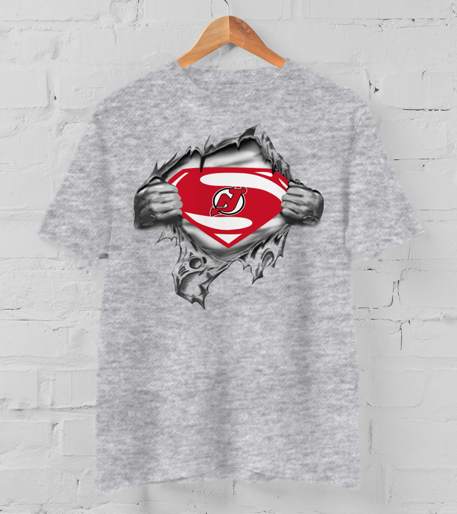New Jersey Devils Superman Iconic Logo Fusion T-Shirt