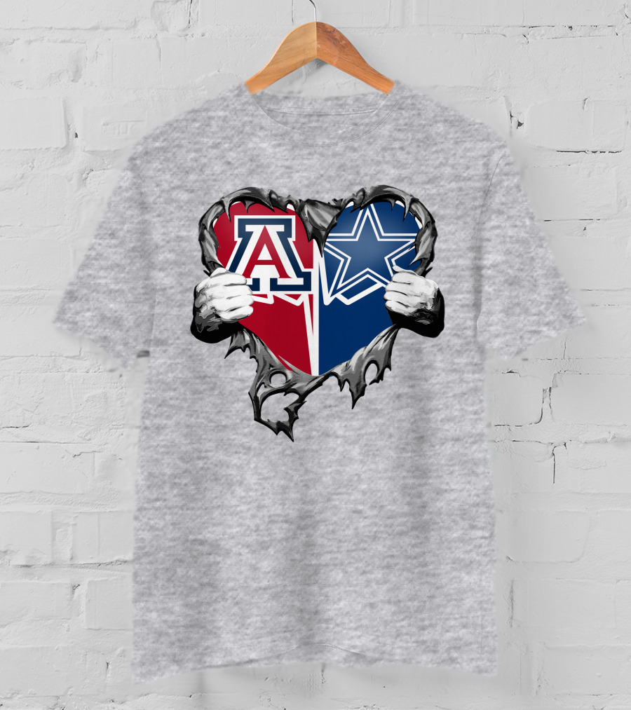 Cowboys And Arizona Wildcats Heart T-Shirt