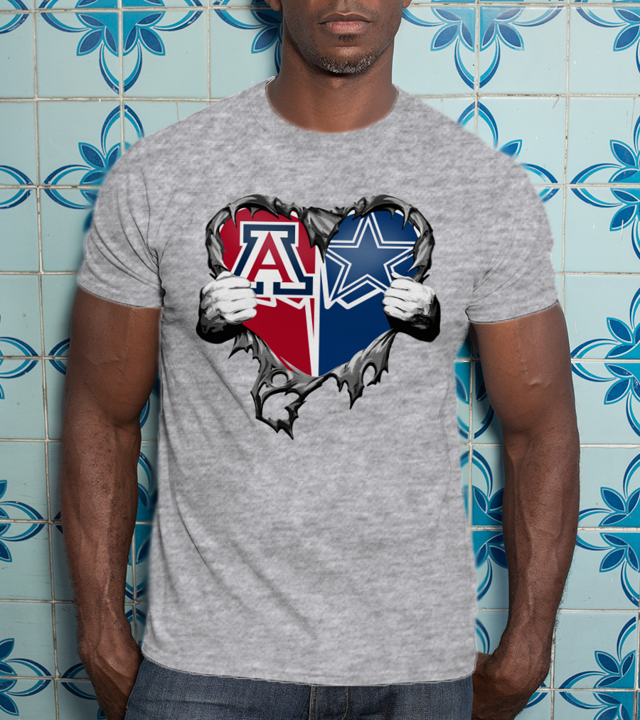Cowboys And Arizona Wildcats Heart T-Shirt