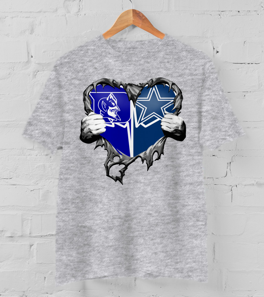 Cowboys Duke Blue Devil Heart T-Shirt