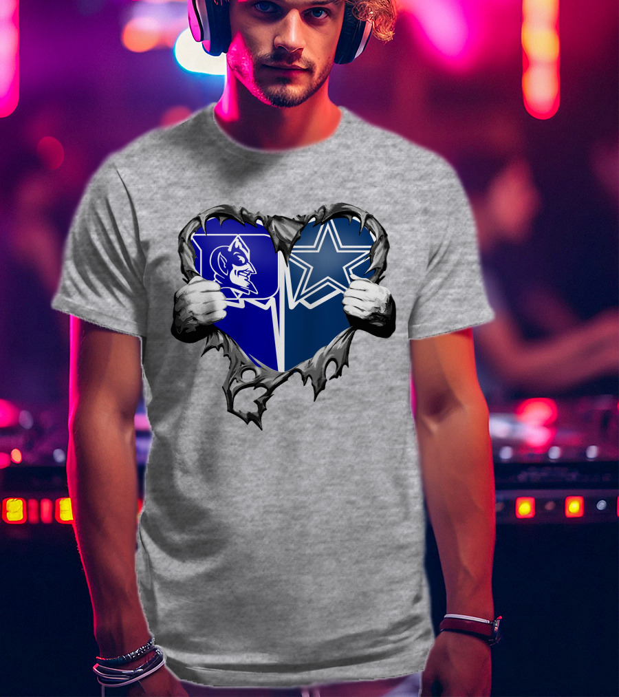 Cowboys Duke Blue Devil Heart T-Shirt