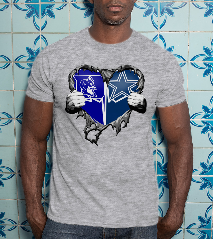 Cowboys Duke Blue Devil Heart T-Shirt