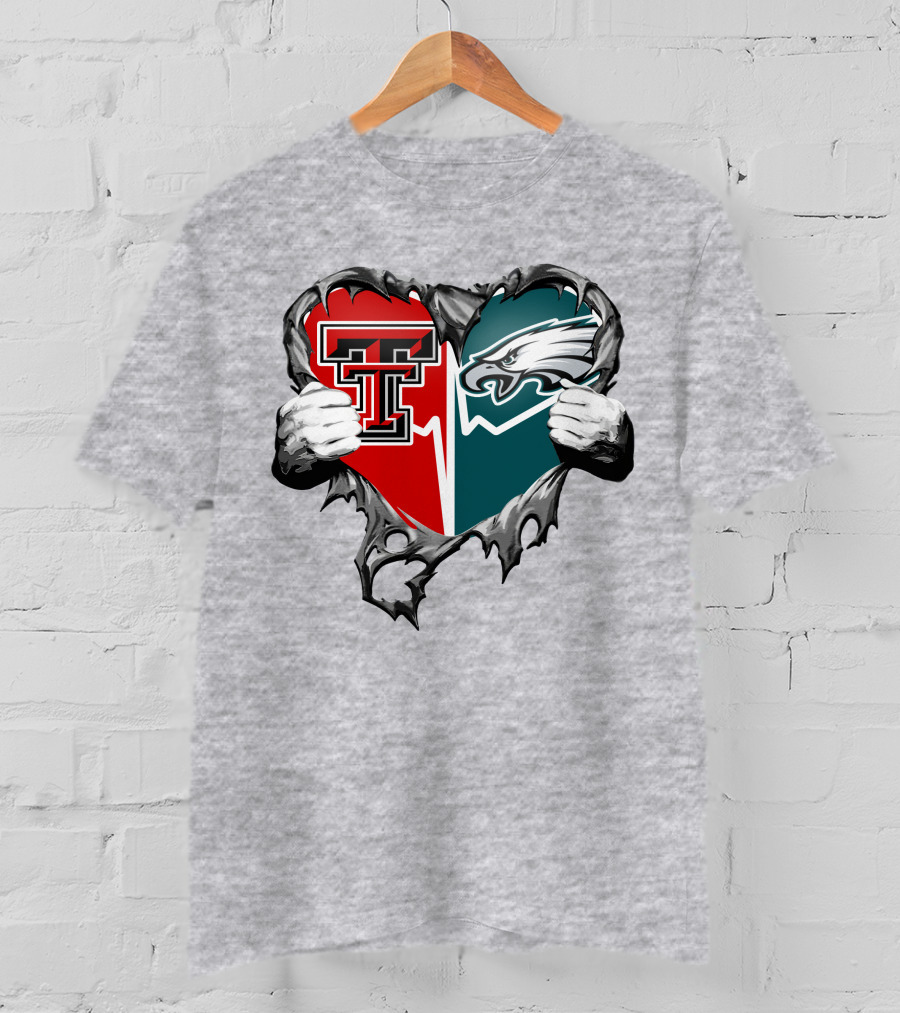 Texas Tech And Eagles Heart T-Shirt