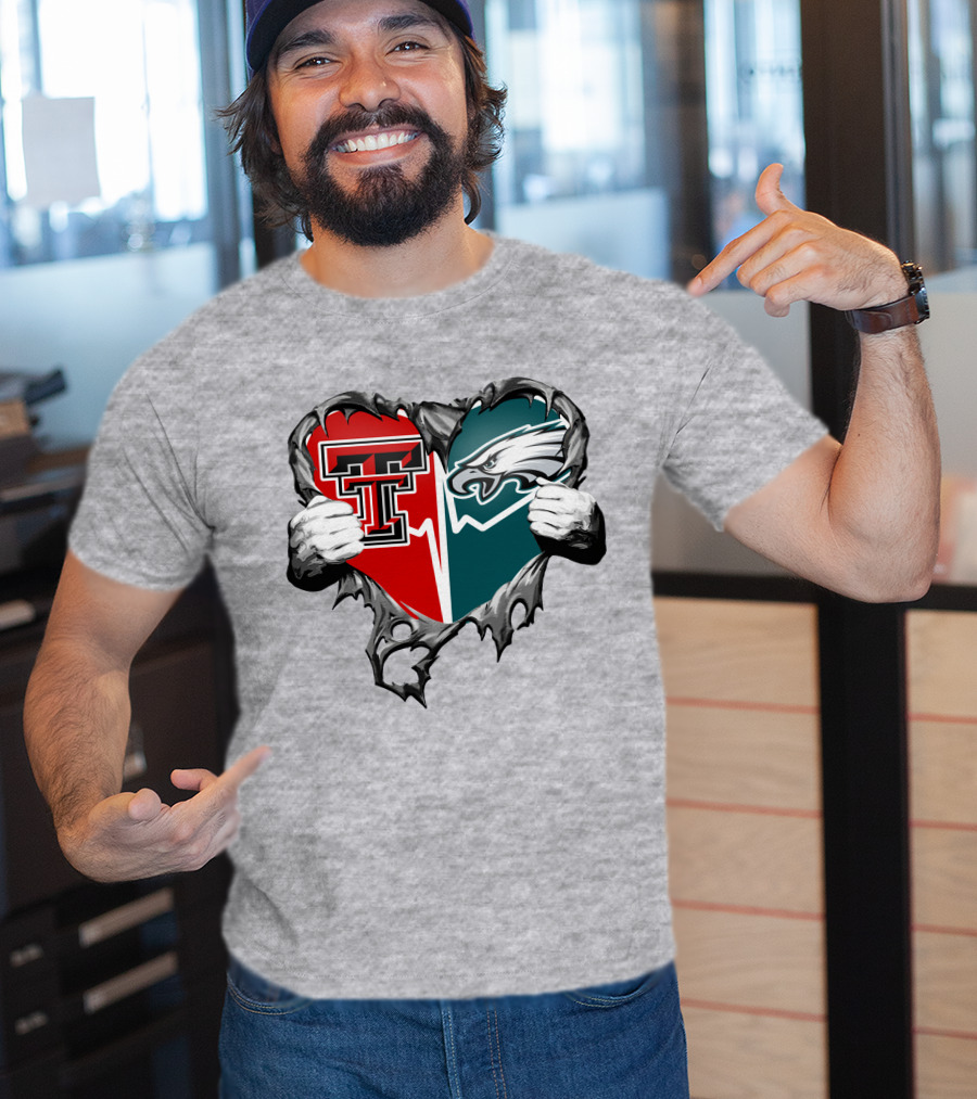 Texas Tech And Eagles Heart T-Shirt
