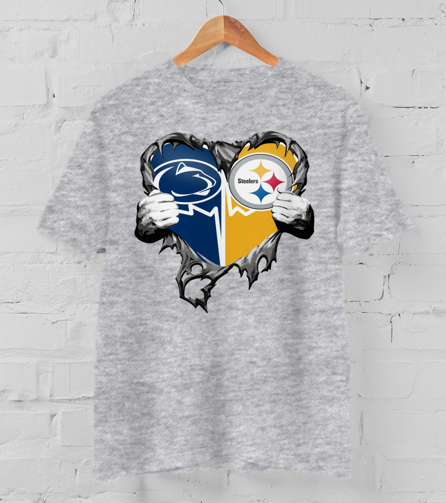 Steelers And Penn State Heart T-Shirt